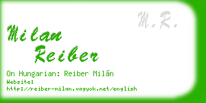 milan reiber business card